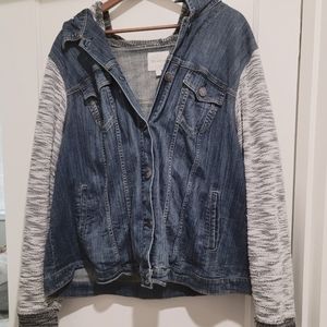Torrid mixed Fabric Jean Jacket